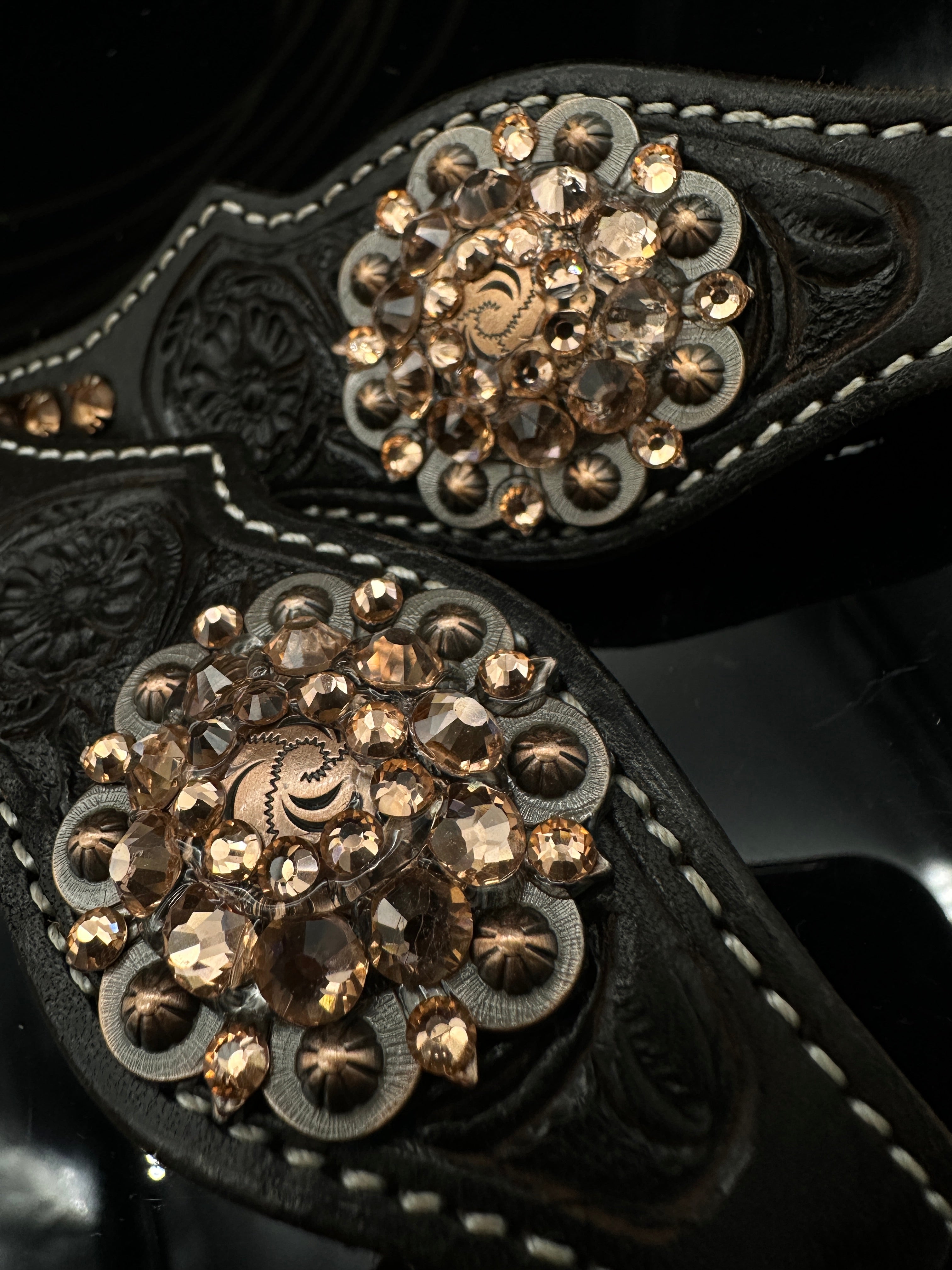 Premium | Light Peach & Copper| Dark Chestnut western Hoofdstel