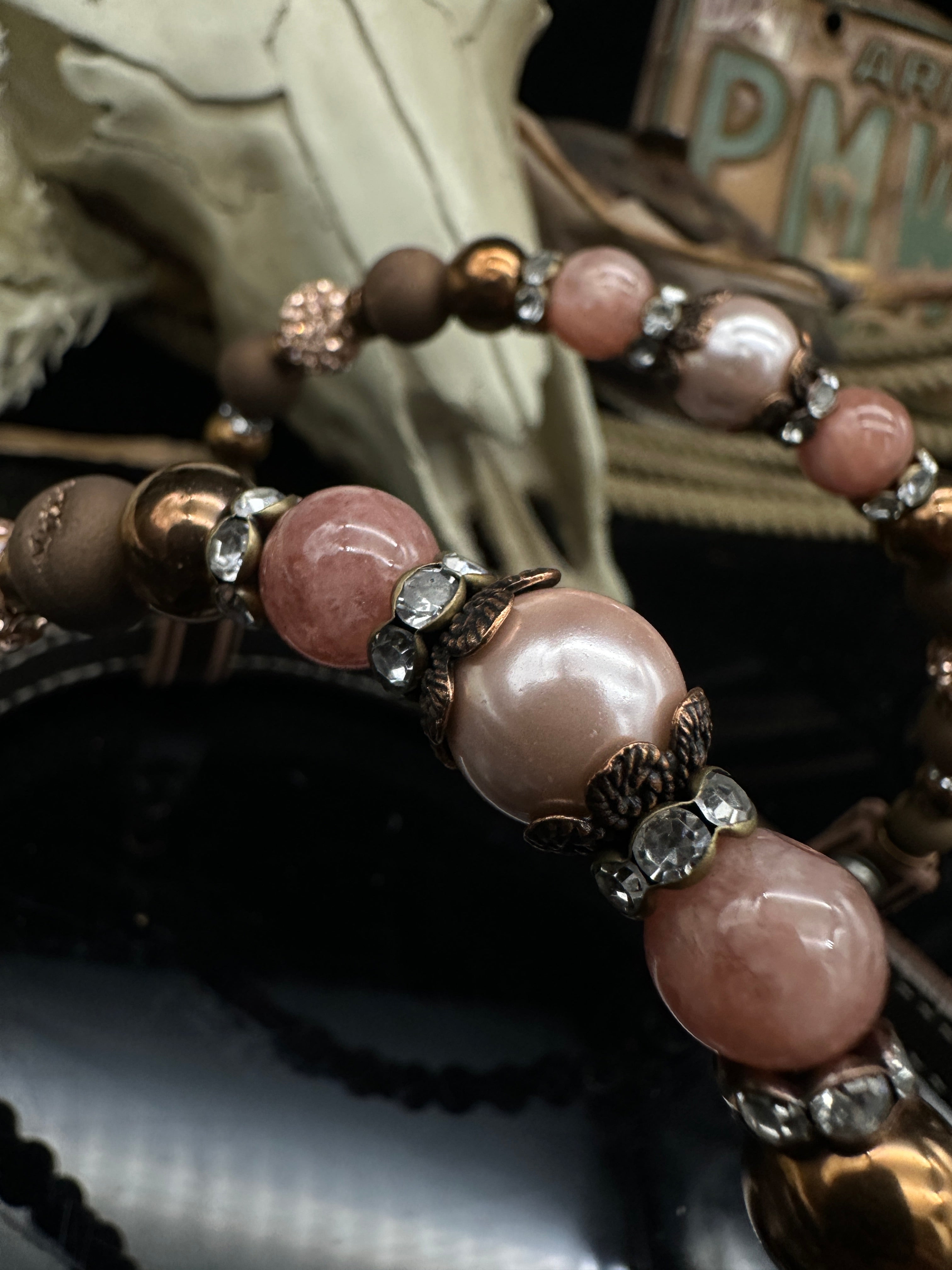 Premium | Light Peach & Copper| Dark Chestnut western Hoofdstel