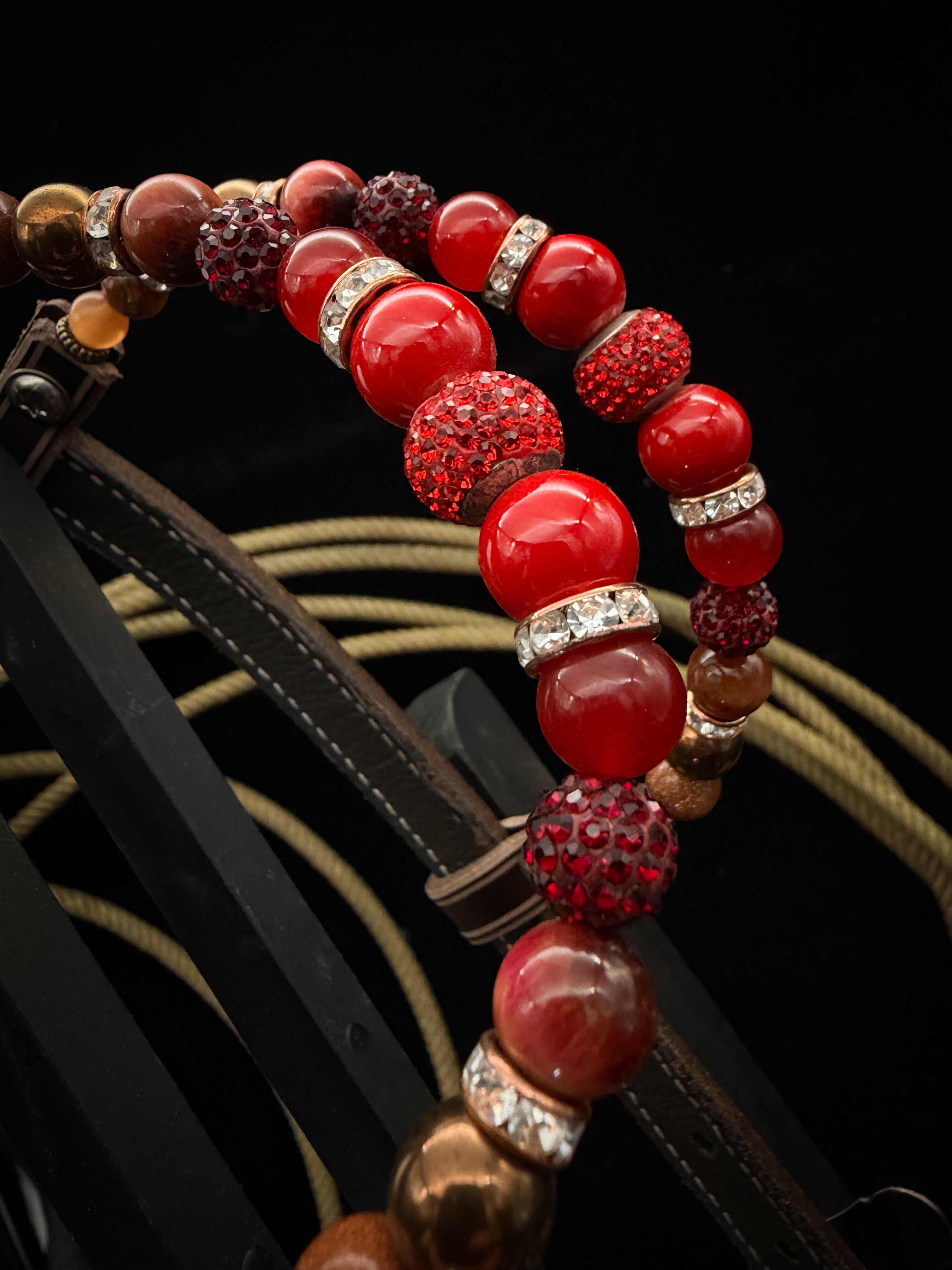 Premium | Westernhoofdstel | Dark Brown | Crimson Outlaw