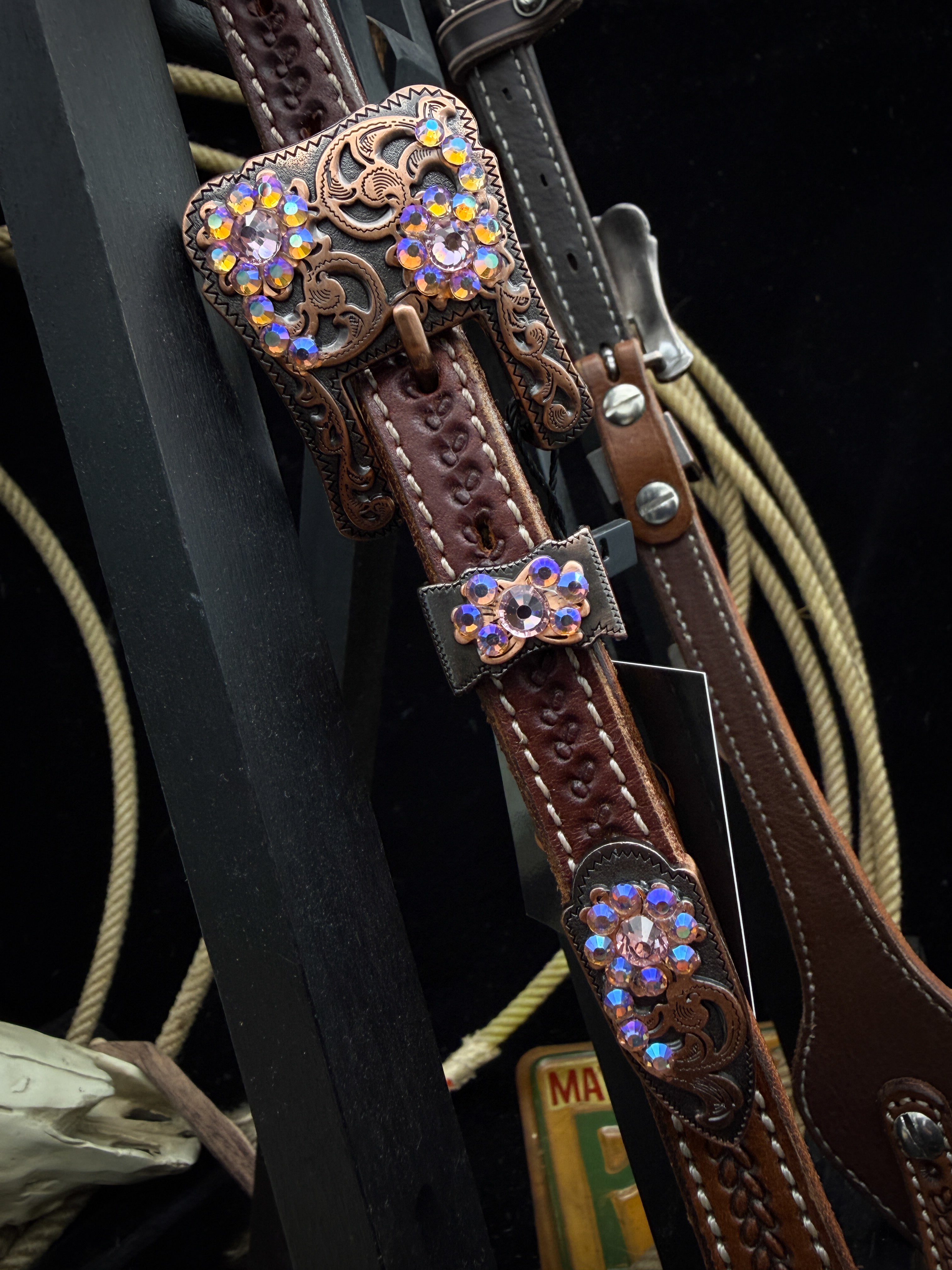 Premium | Rosewood Glow | Dark Chestnut Western Bridle