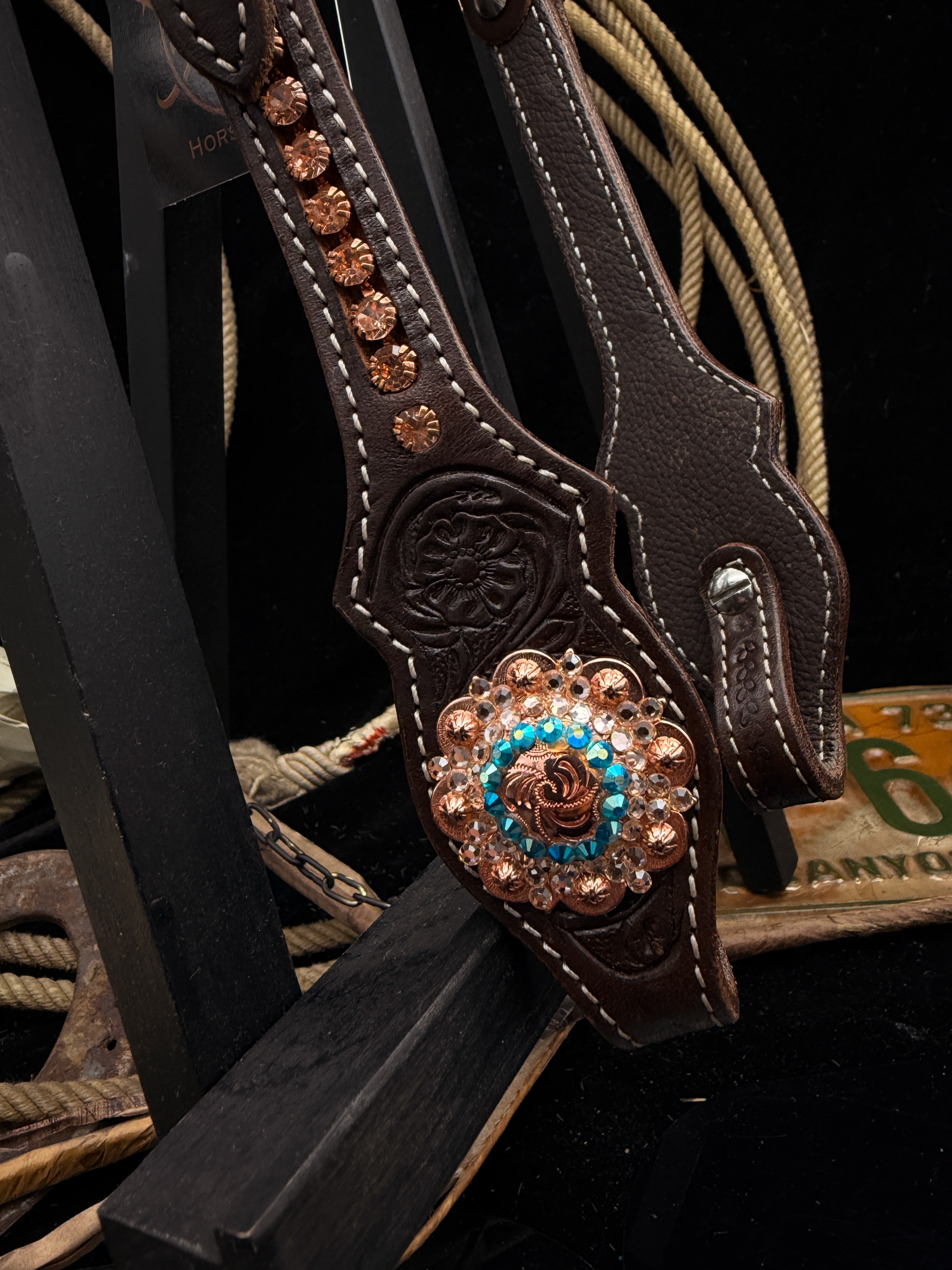 Premium | Desert Bloom | Dark Brown Western Bridle
