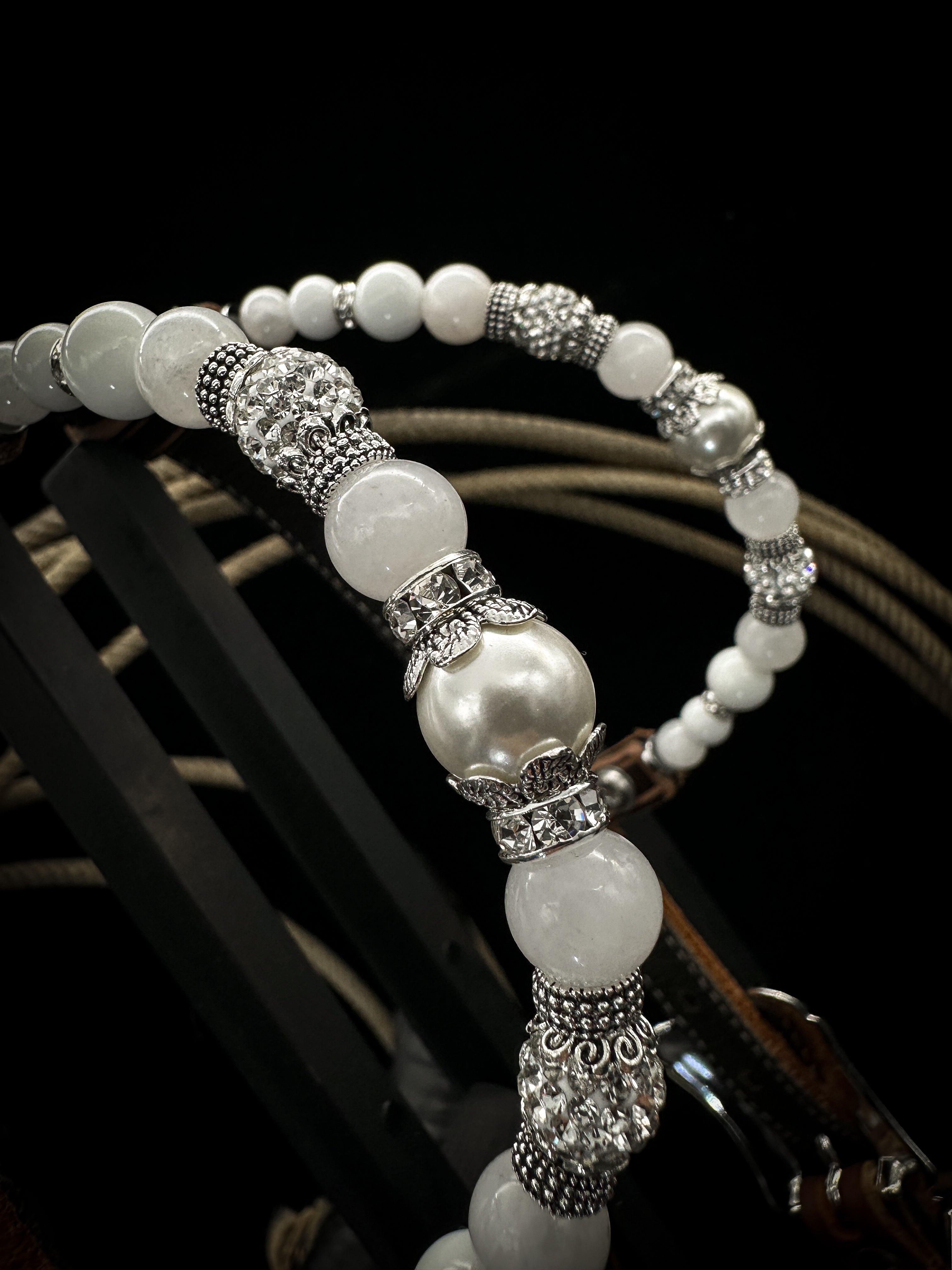 Premium | Westernzaum | Silber Blumen & Weißer Mond