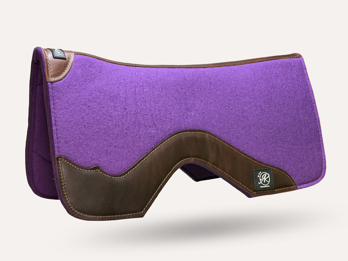 Western Workpad | Merino Wool Felt | Close contact | Purple Dark leather