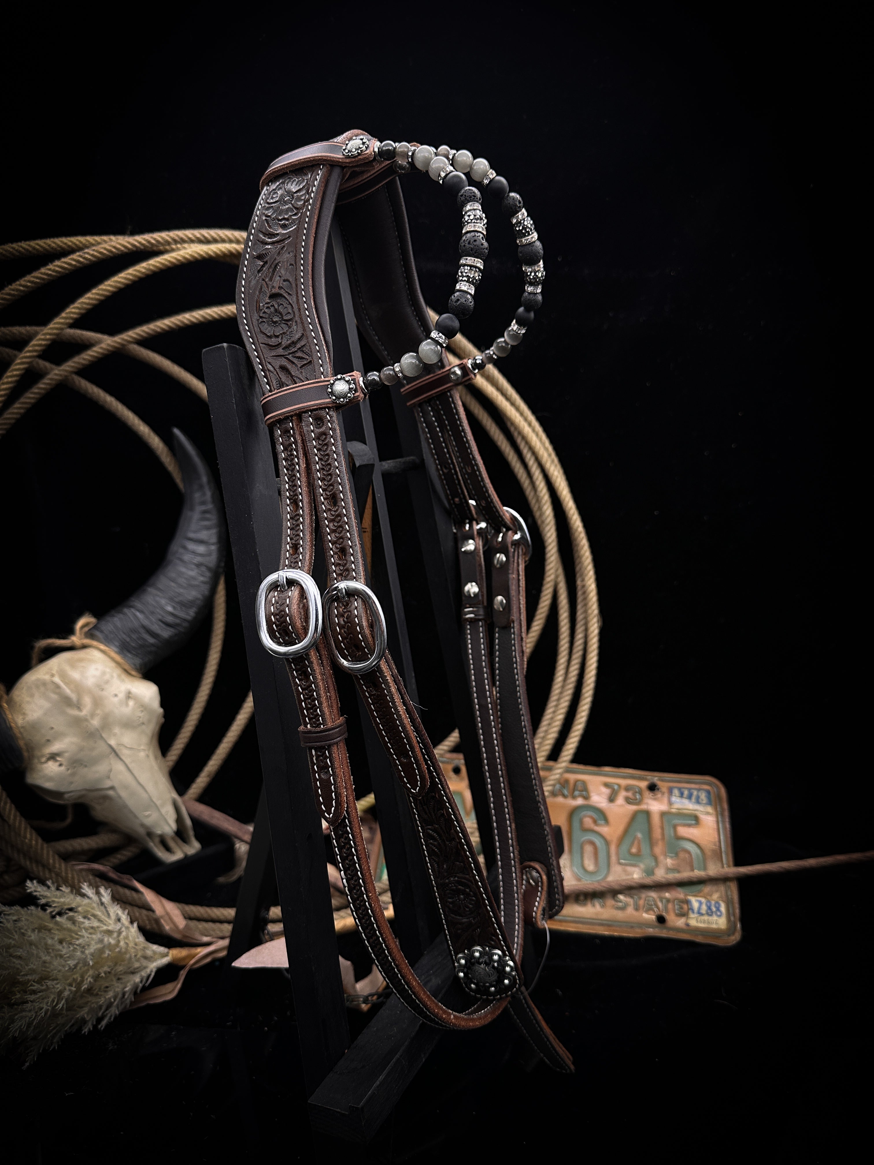 Premium | Anatomisches Westernzaumzeug | Perfect Black