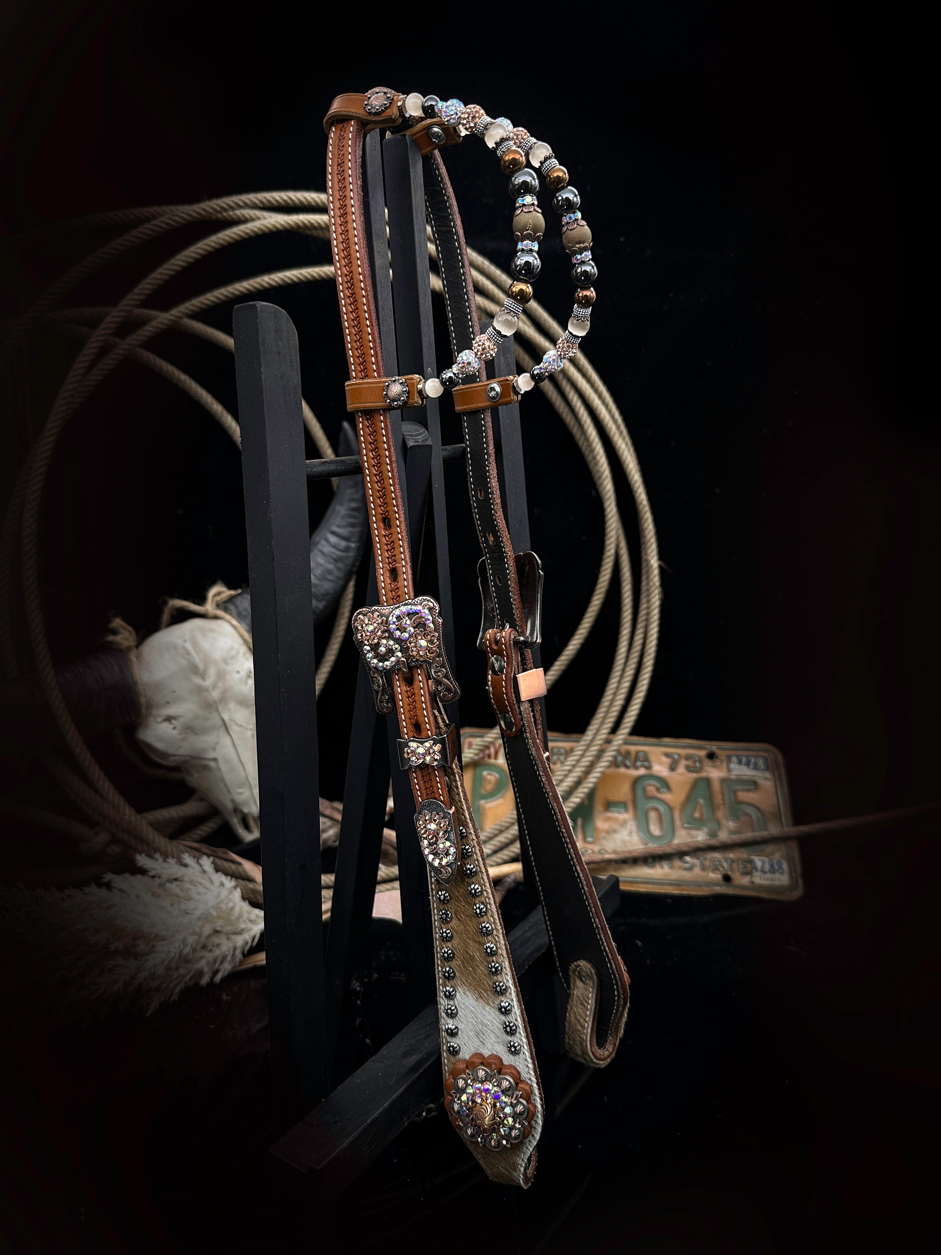 Premium | Westernzaum | Rindsleder Kupfer & Glanz