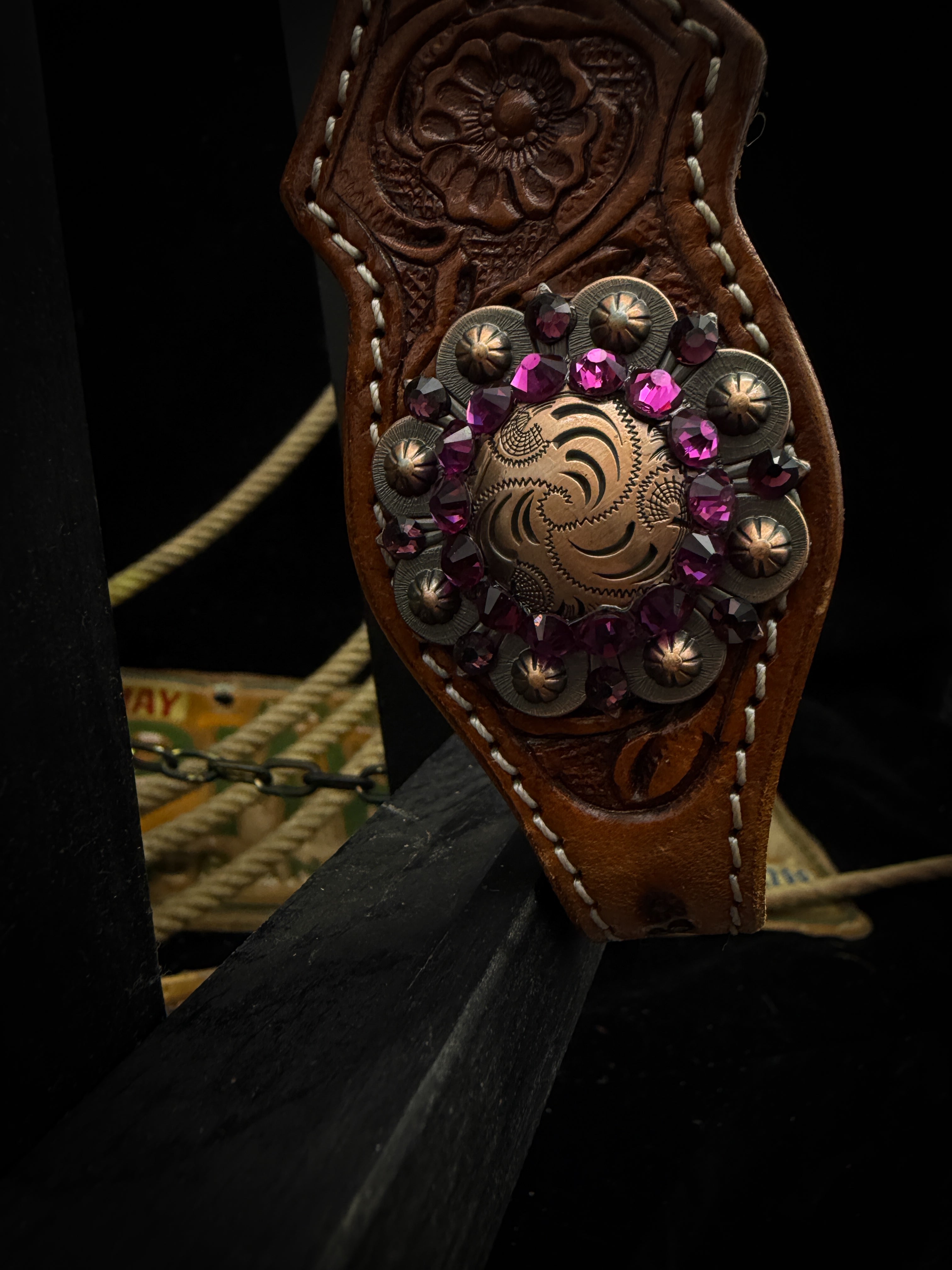 Premium | Western headstall| Antique Chestnut | Plum Shine