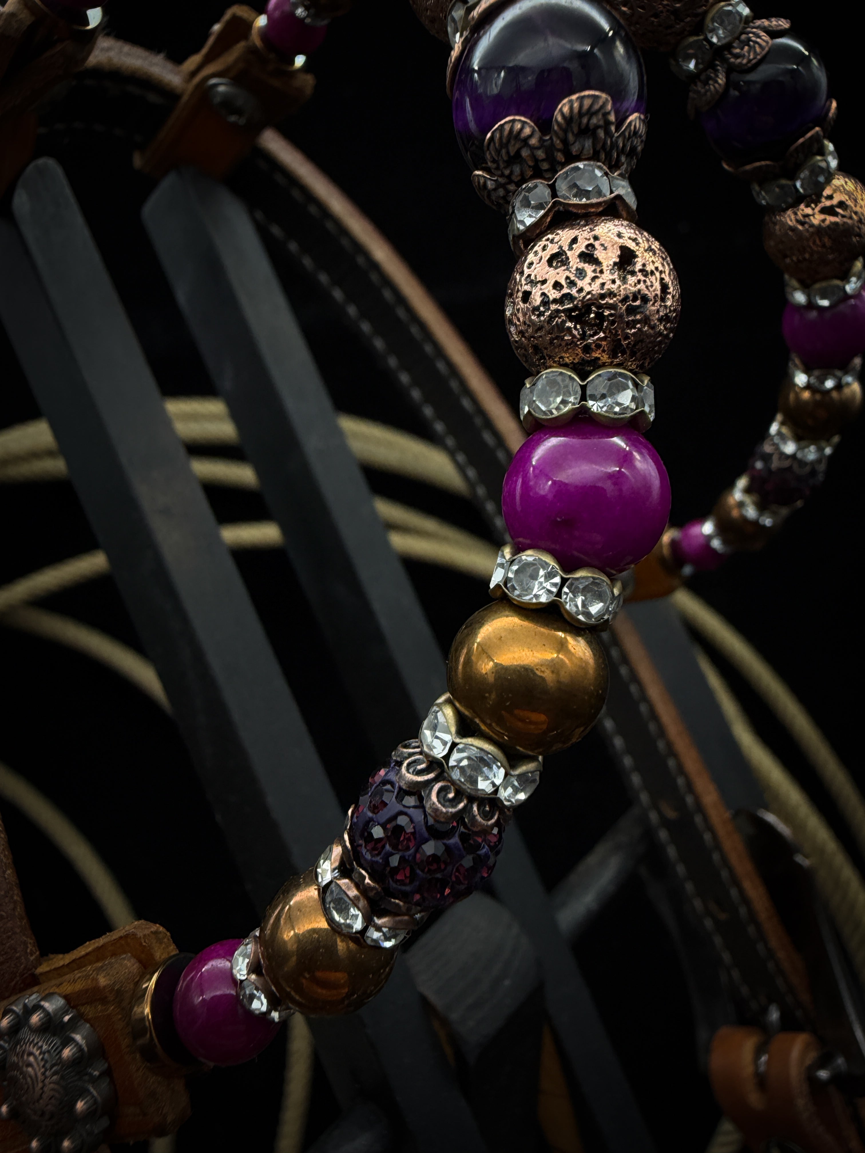 Premium | Western headstall| Antique Chestnut | Plum Shine