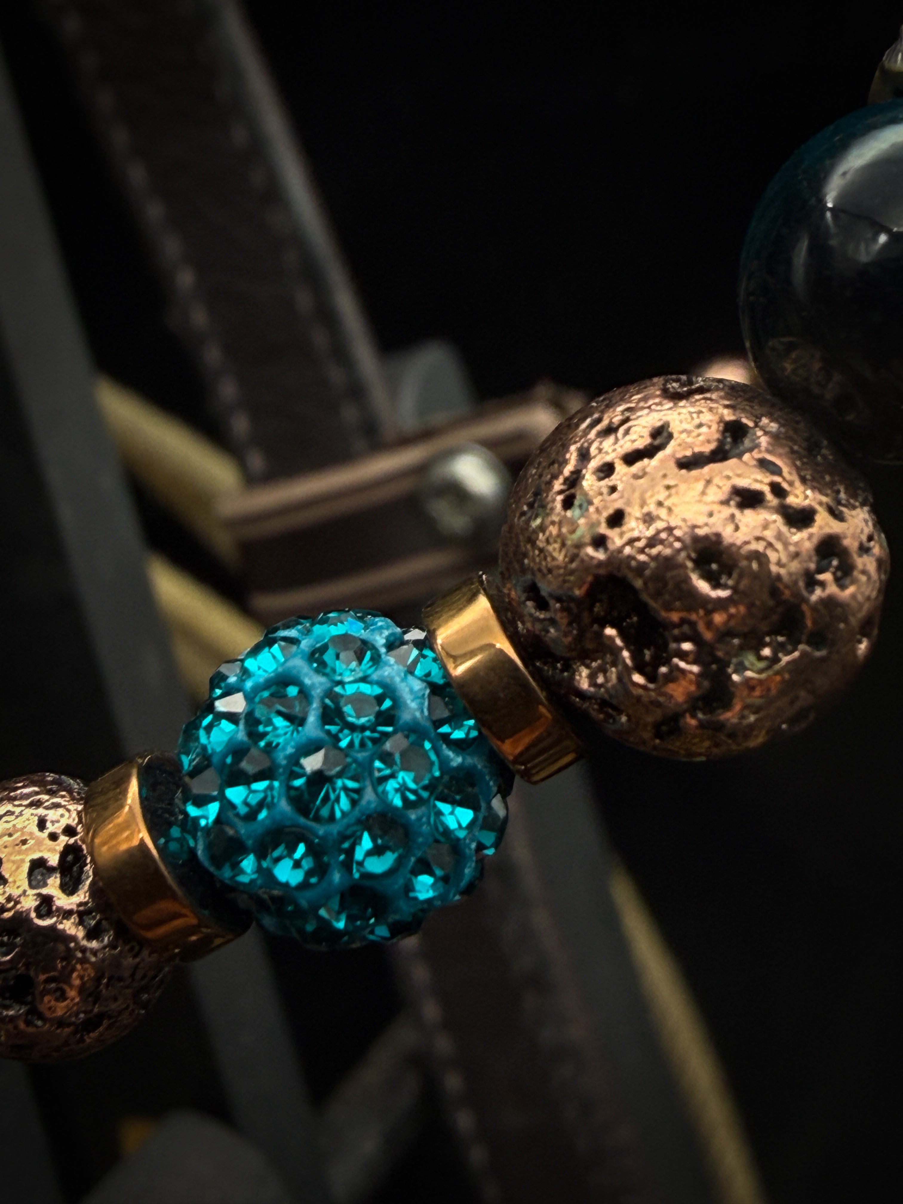 Premium | Western headstall | Antique dark chestnut | Turquoise Shine