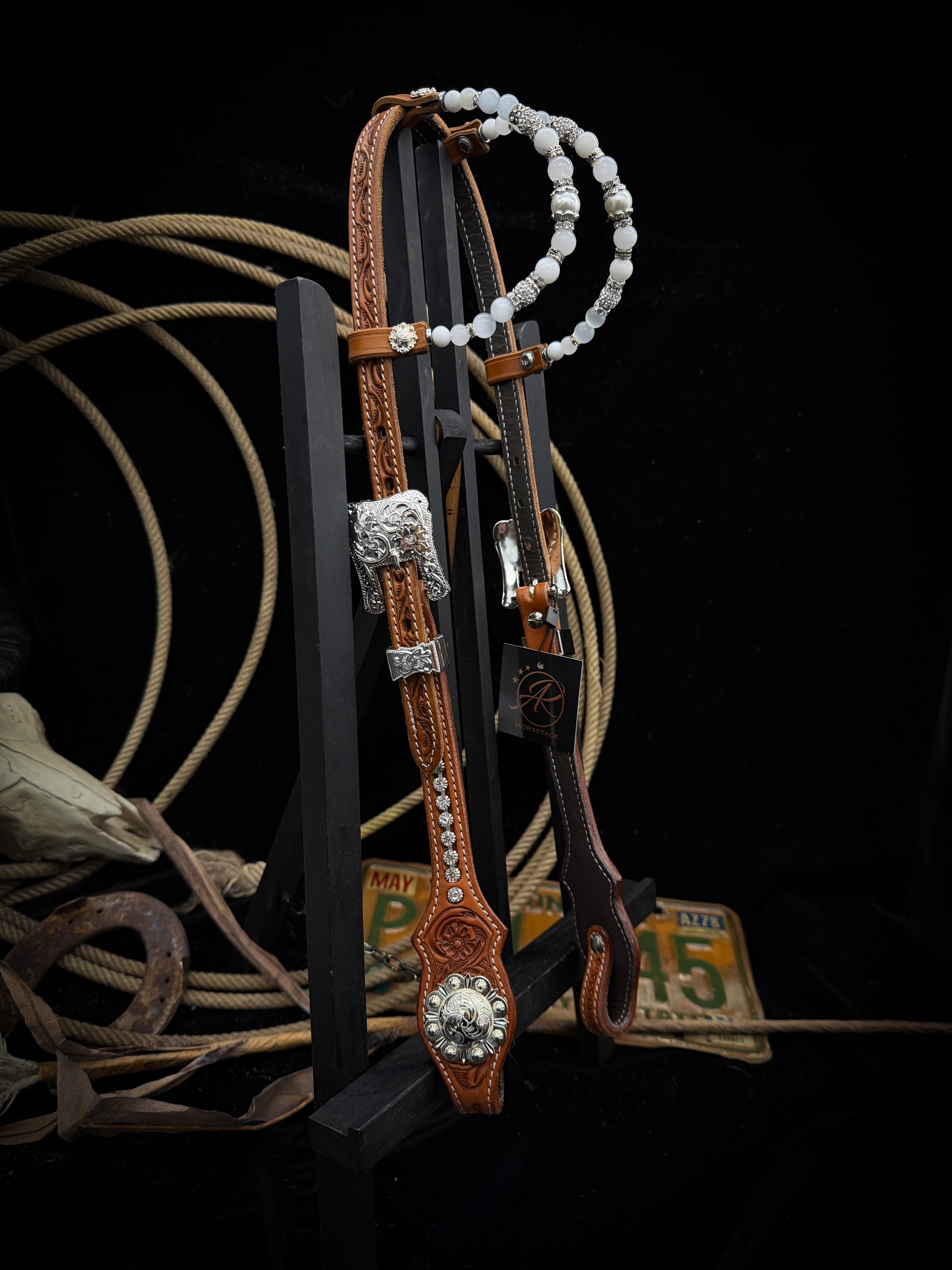 Premium | Westernhoofdstel | Chestnut | Moonstone Grace
