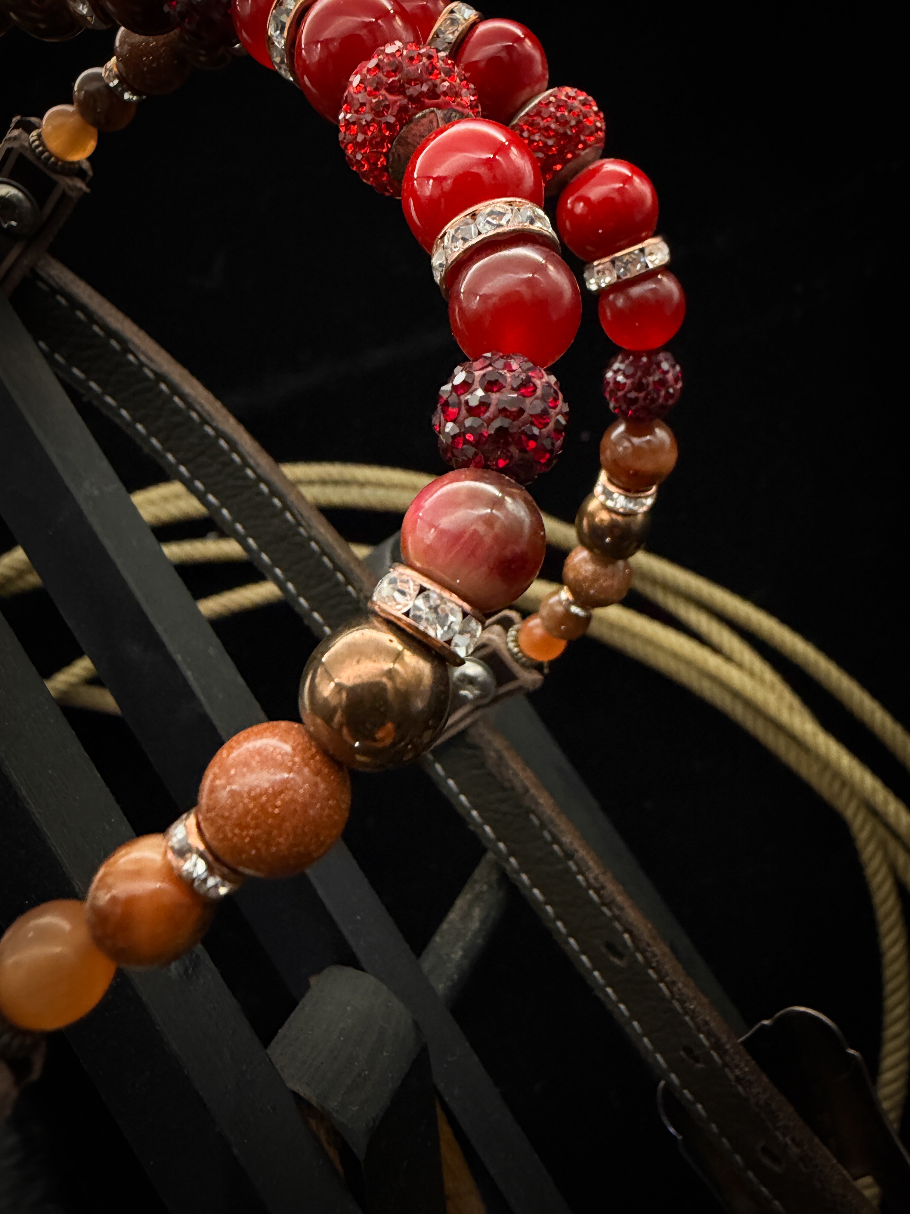 Premium | Western headstall | Antique Chestnut | Sunset Ember
