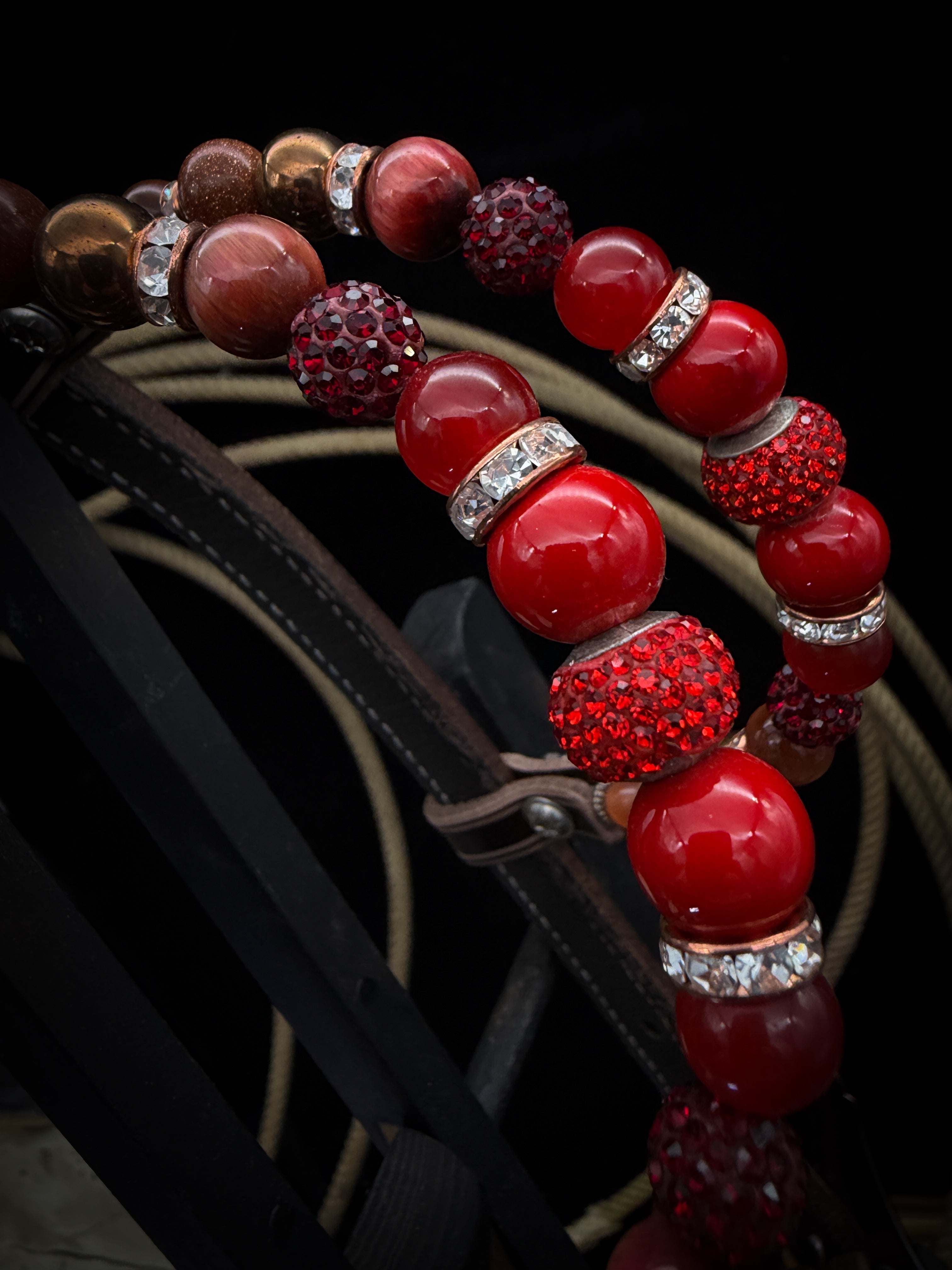 Premium | Western headstall | Antique Chestnut | Sunset Ember