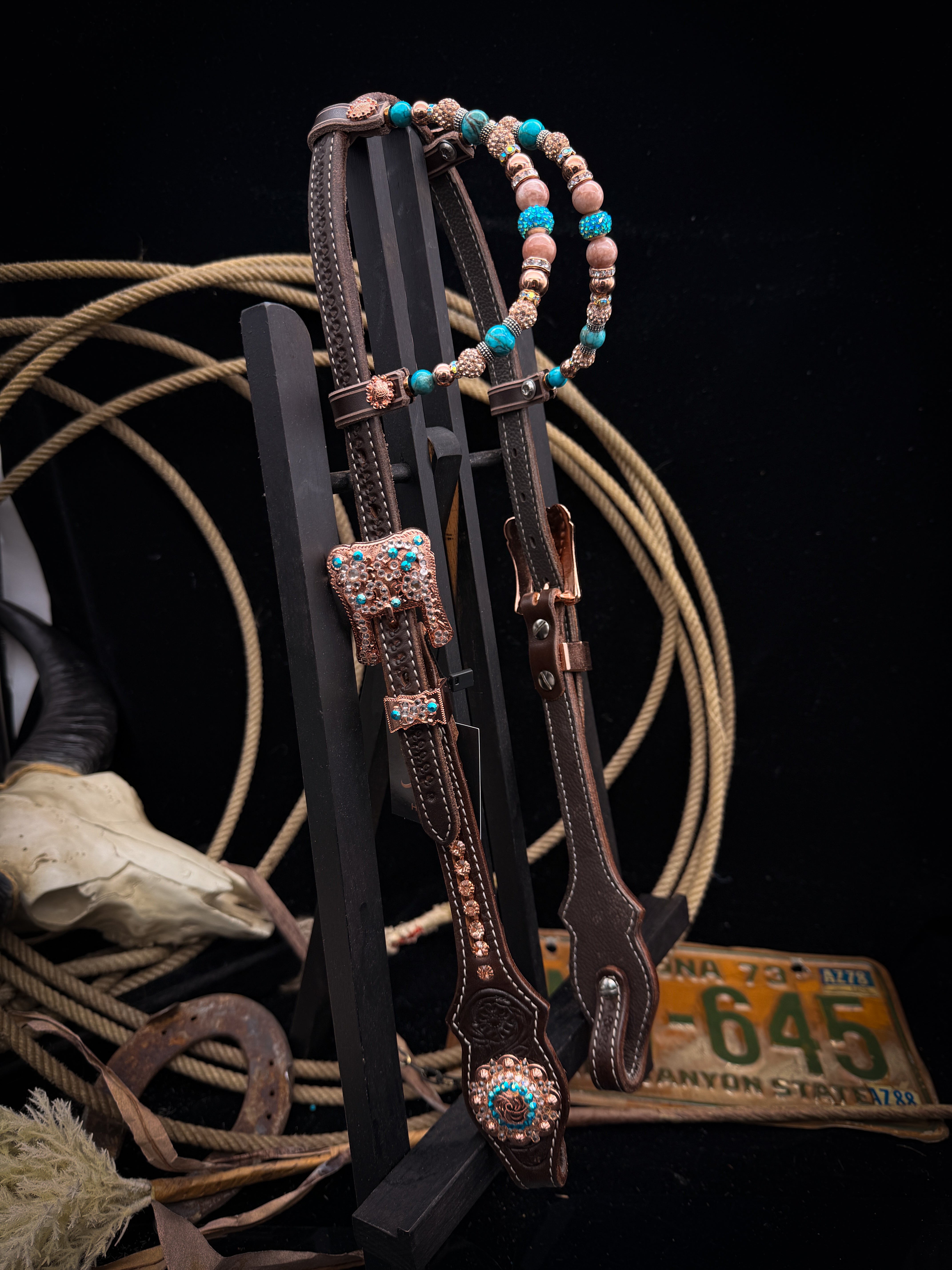 Premium | Desert Bloom | Dark Brown Western Bridle