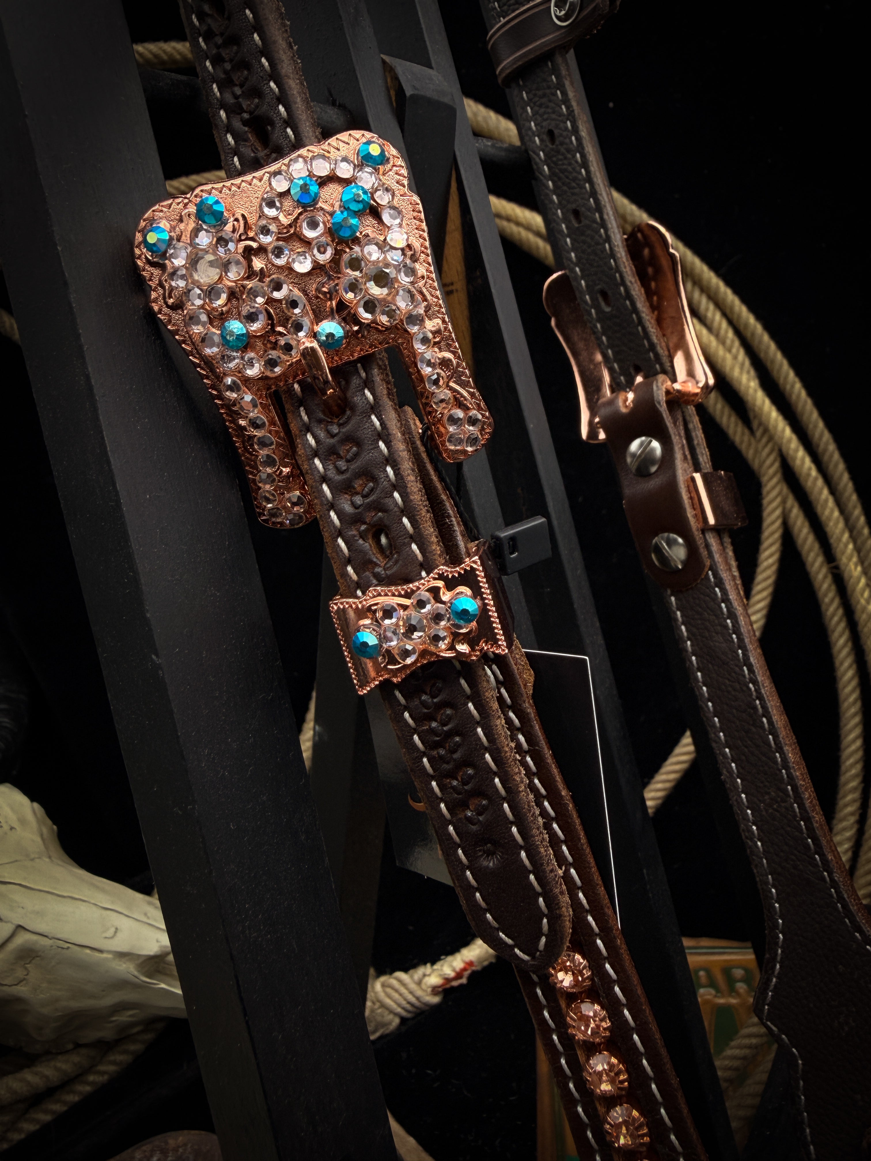 Premium | Desert Bloom | Dark Brown Western Bridle