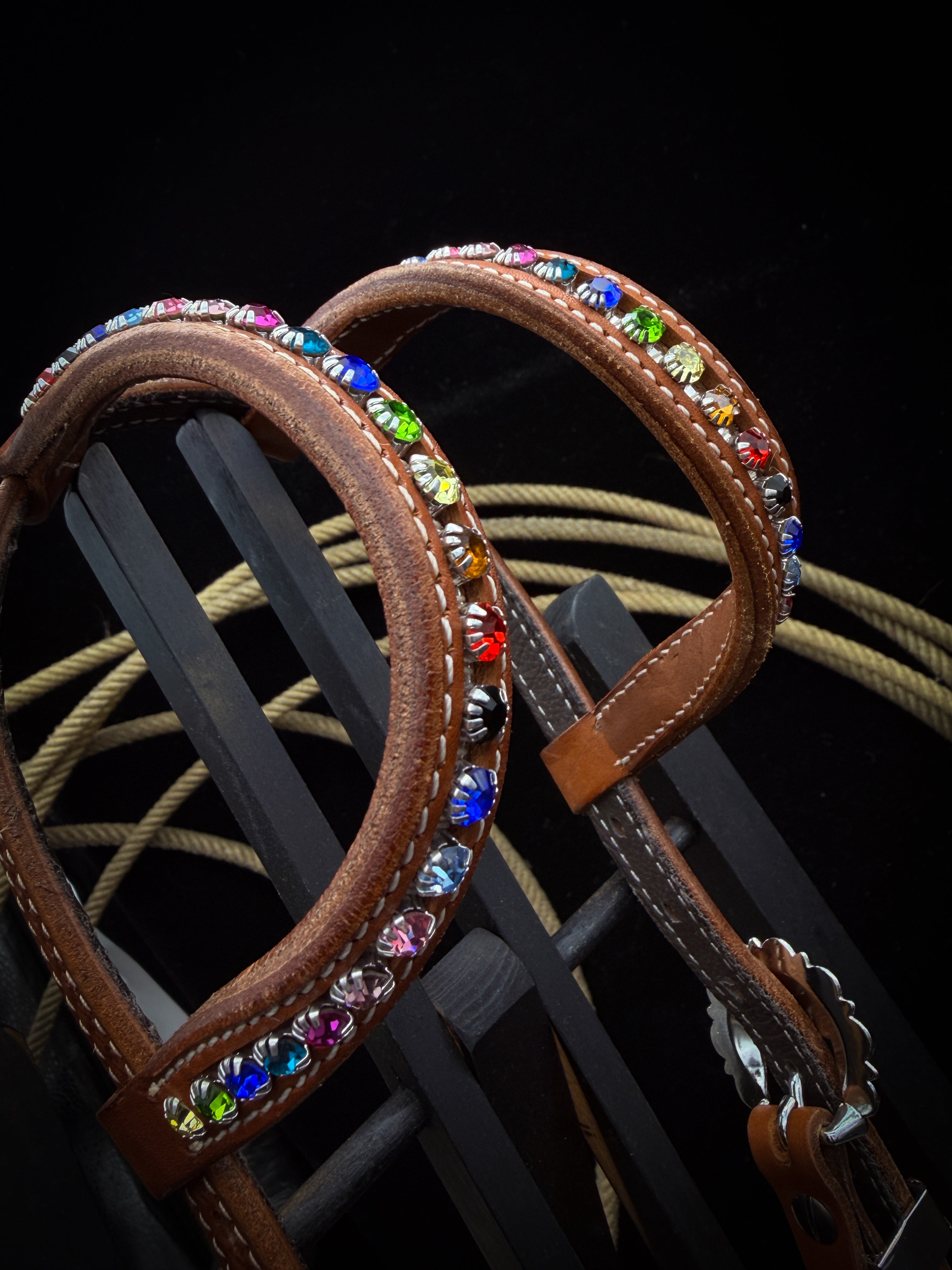 Premium | Rainbow Rider | Chestnut Western Hoofdstel