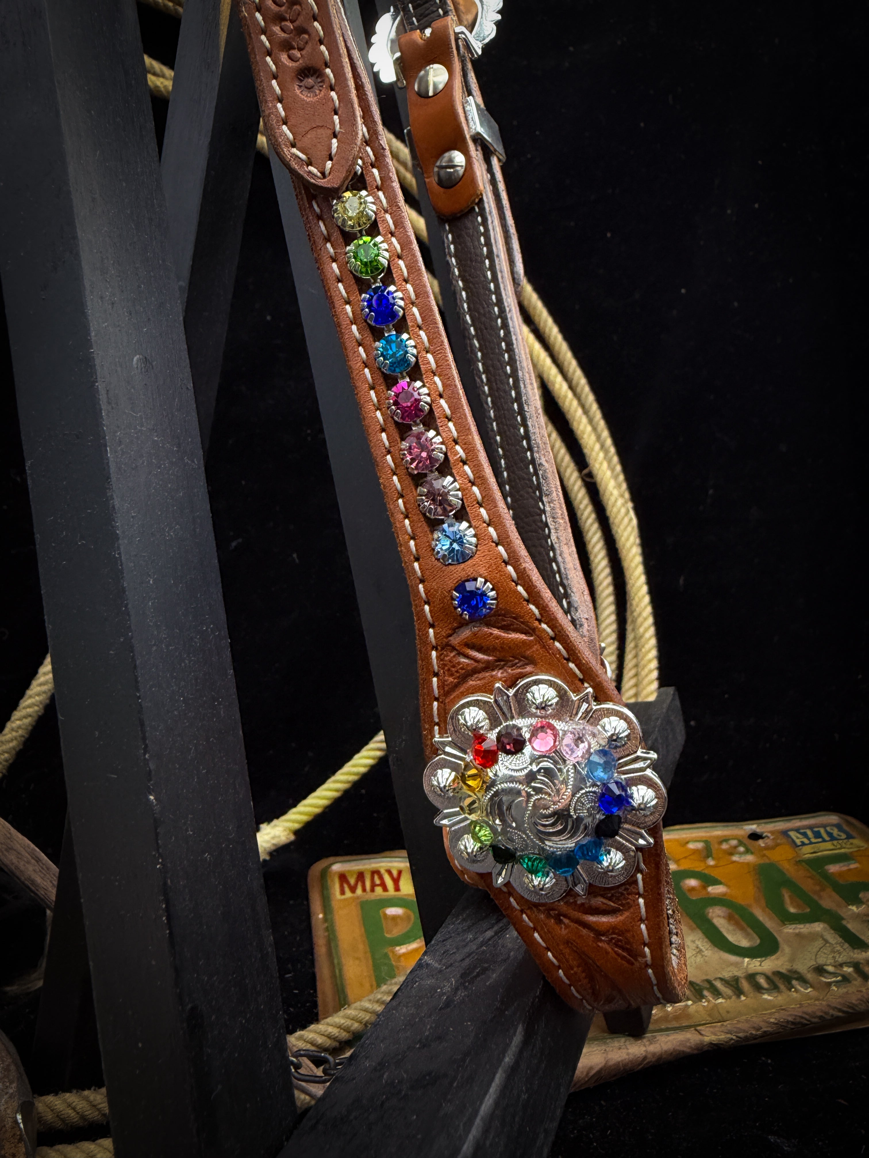Premium | Rainbow Rider | Chestnut Western Hoofdstel
