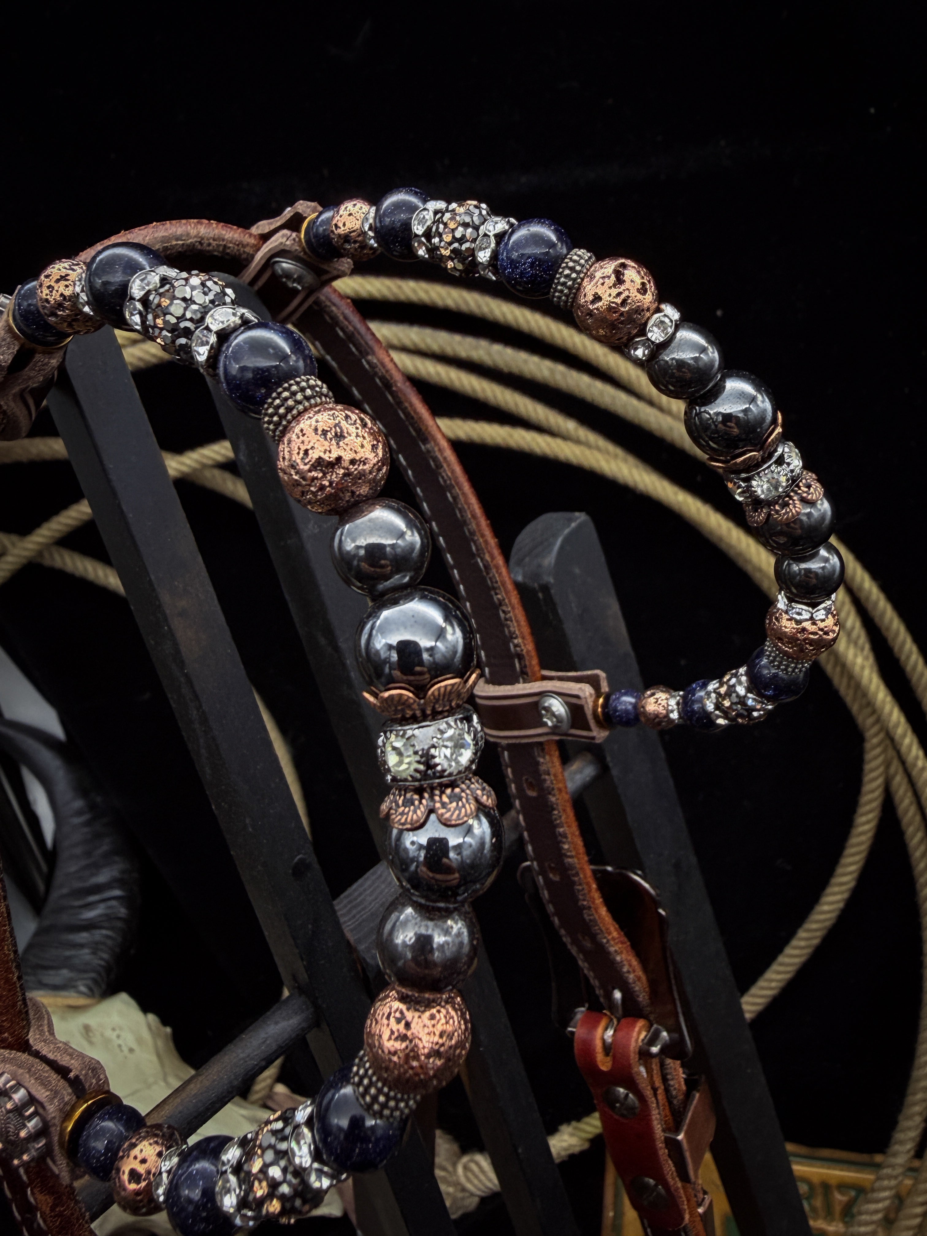 Premium | Midnight Ember | Antique Dark Chestnut Western Hoofdstel