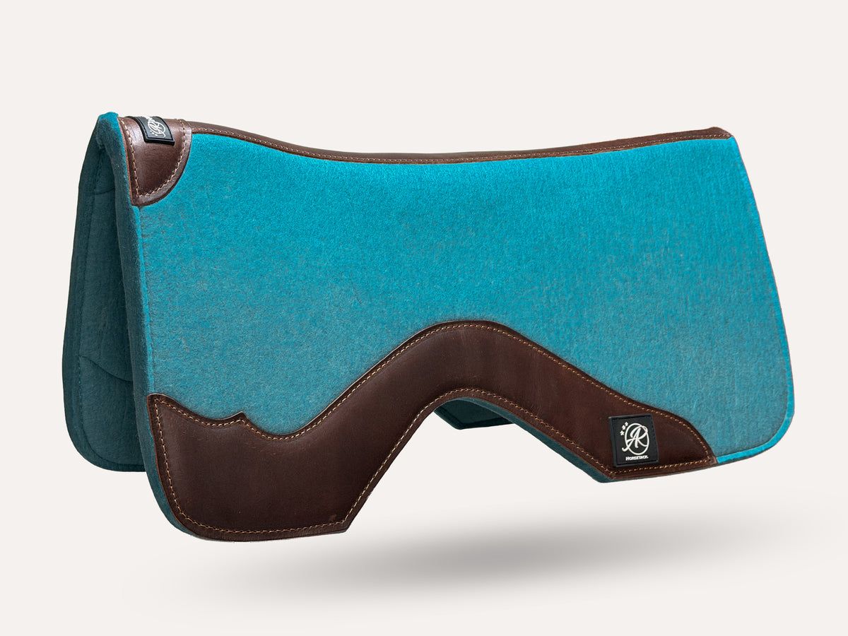 WorkPad Merino Felt | Western path | Teal Dark leather