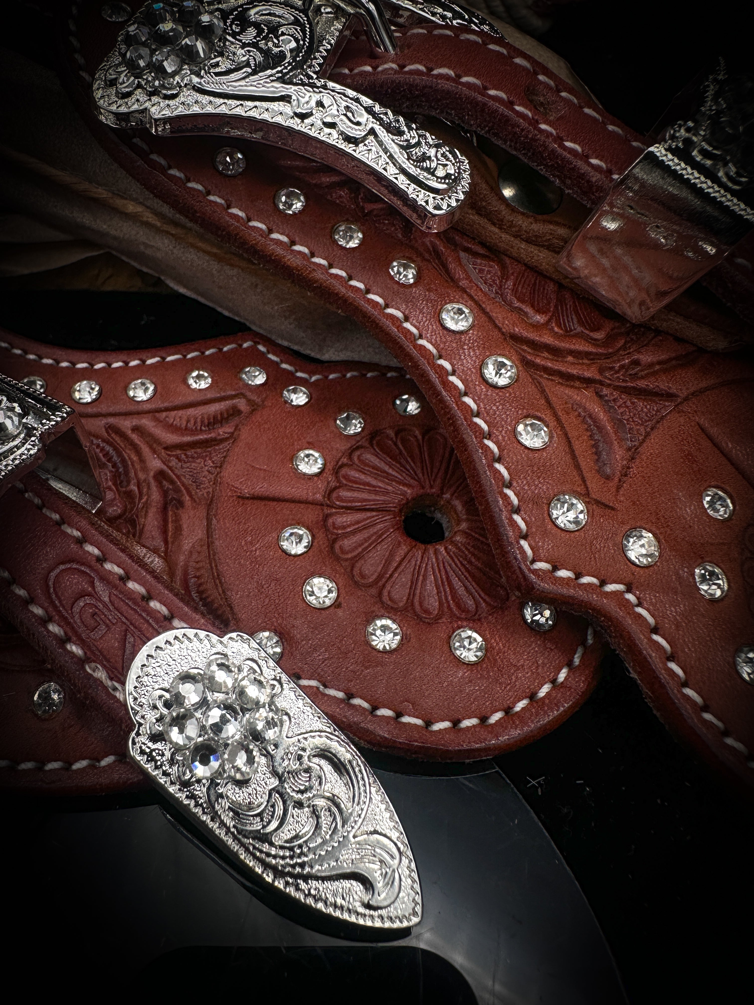Premium | Western spur straps | Silver