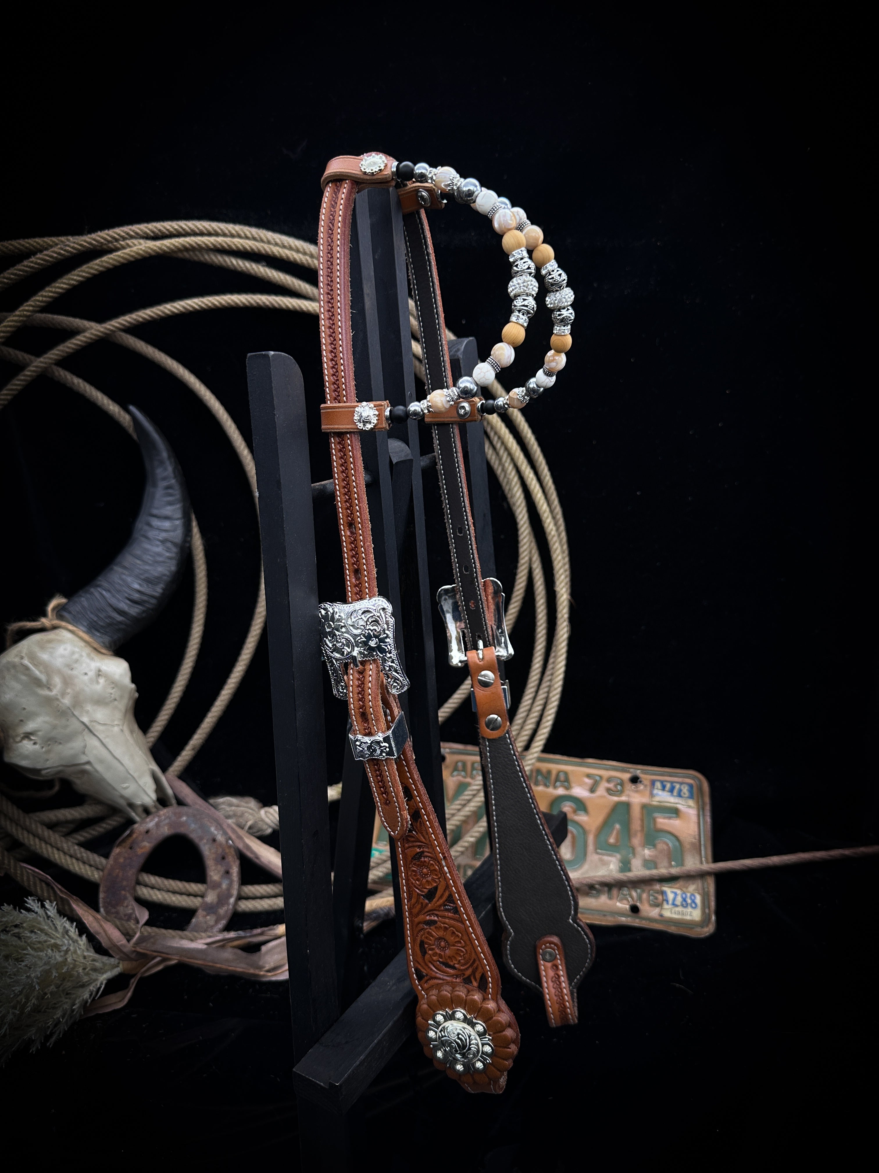 Premium | Western bridle | Desert Coral Silver