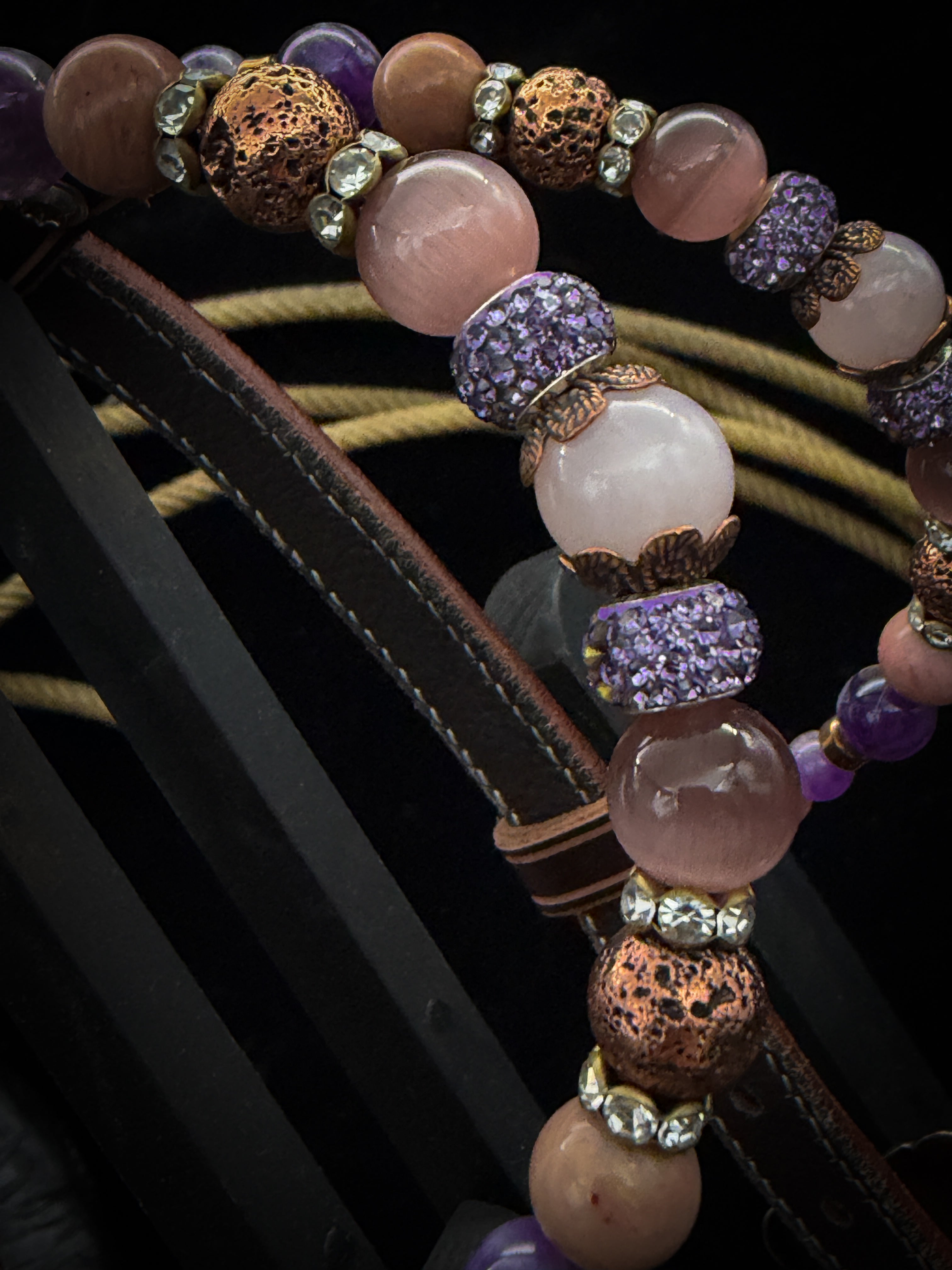 Premium | Amethist | Antique chestnut western hoofdstel